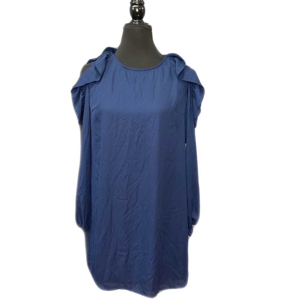 California Moonrise-Off shoulder blue ruffle dress